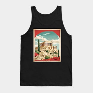 Acropolis Greece Tourism Vintage Poster Tank Top